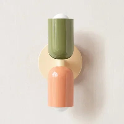 Simple LED Wall Light Cream Double Header Lamp