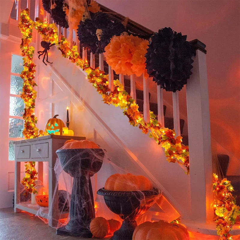 Befez Autumn Artificial Leaf Garland for Home Decor