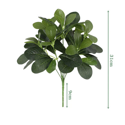 Realistic Indoor Plant with Stem and Green Leaves