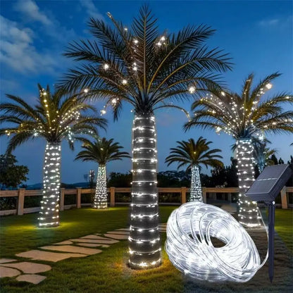 Solar Powered Outdoor String Lights Waterproof 8 Modes