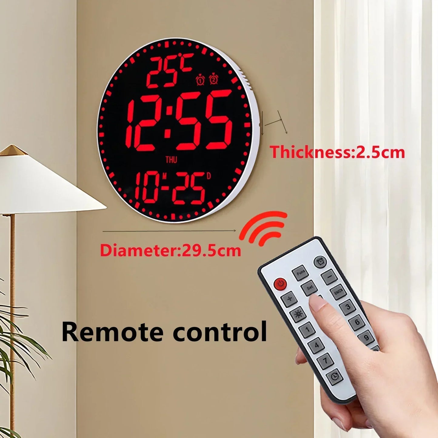 Digital LED Wall Clock with Calendar and WiFi