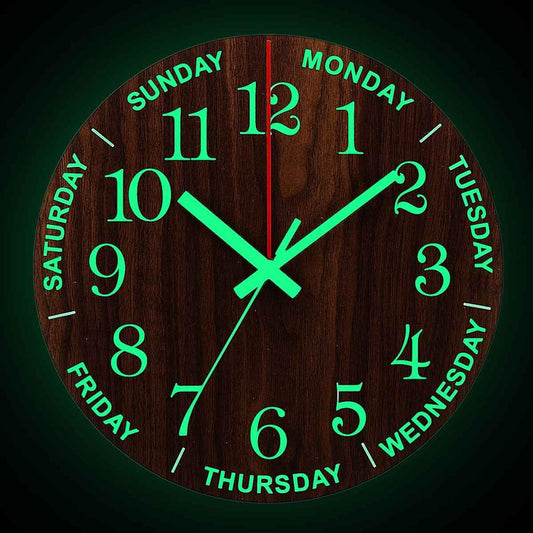 Quiet Modern Wooden LED Wall Clock - Befez
