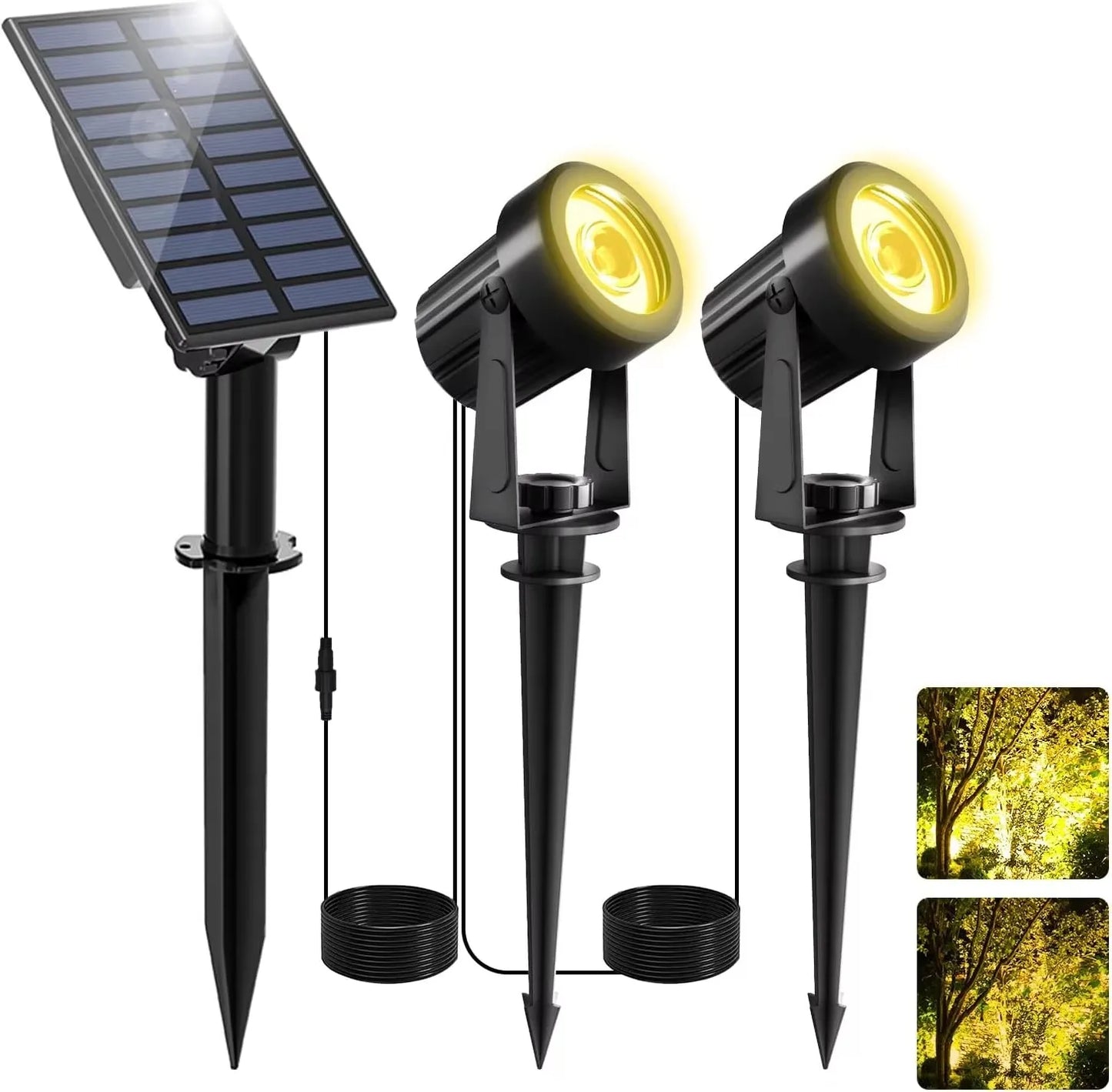 Outdoor Solar Powered Spotlight Warm White Duo Color - Befez