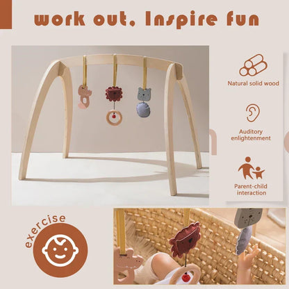 Colorful Wooden Rattle Toy Frame