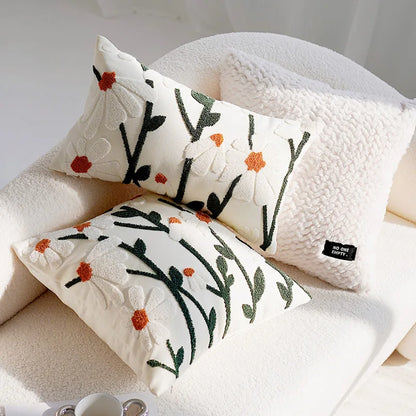 Colorful Floral Rabbit Pillow Cover