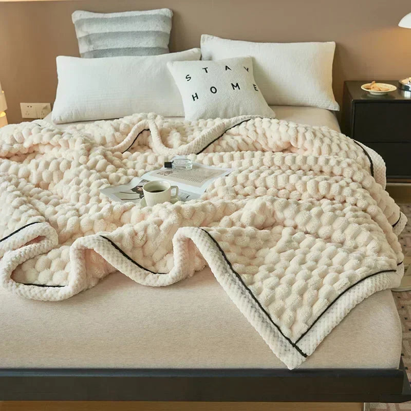 Soft Fuzzy Velour Blanket for Bed and Sofa