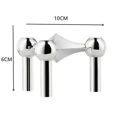 Contemporary Metal Candle Holder – Sleek Silver Candle Stand