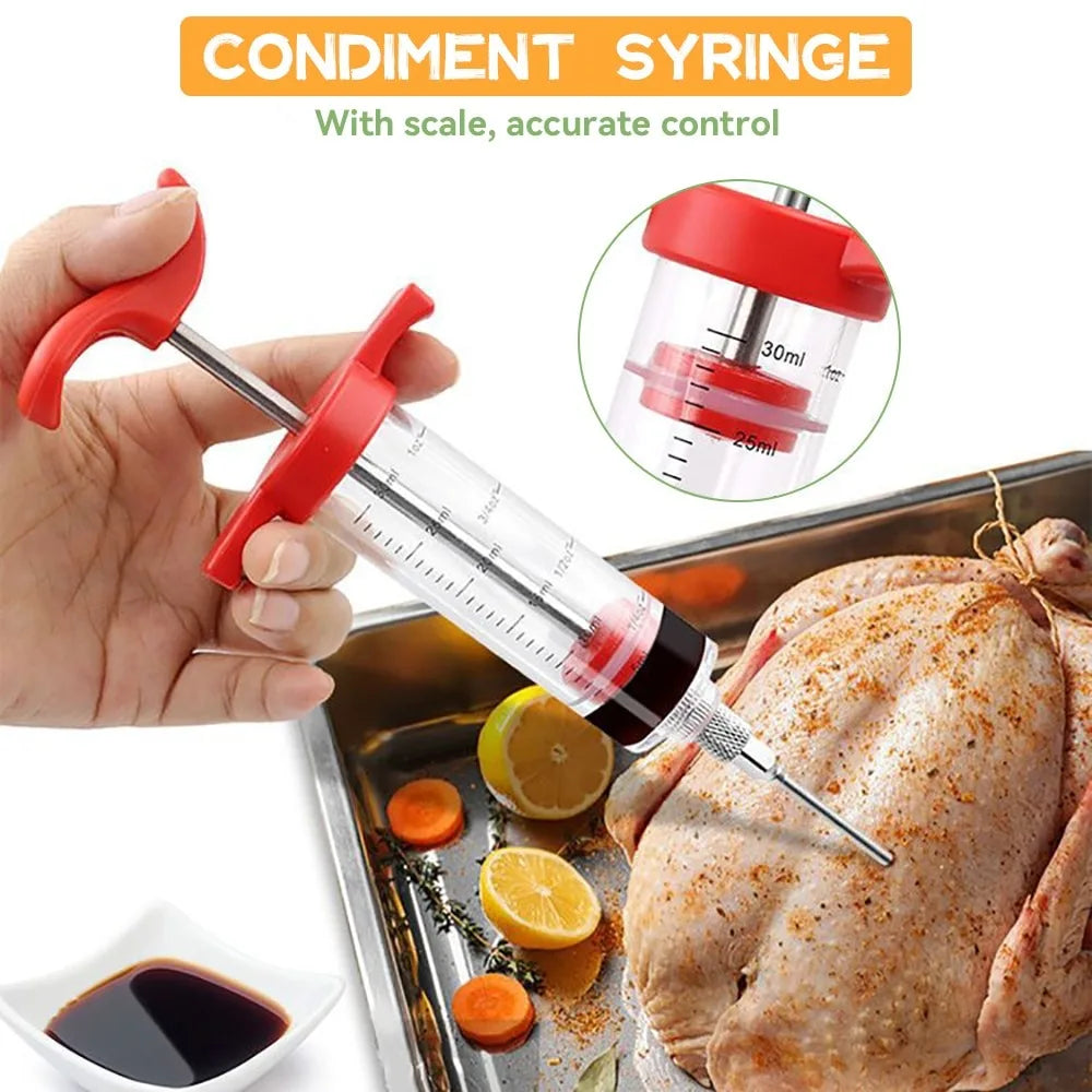 Easy BBQ Meat Injector with Stainless Steel Tips