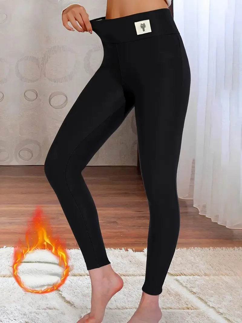 Warm High Waisted Cashmere Leggings for Women - Befez