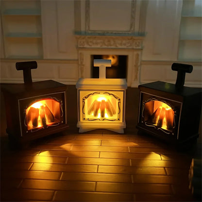 Small LED Dollhouse Fire Place Decoration 1:12 Scale