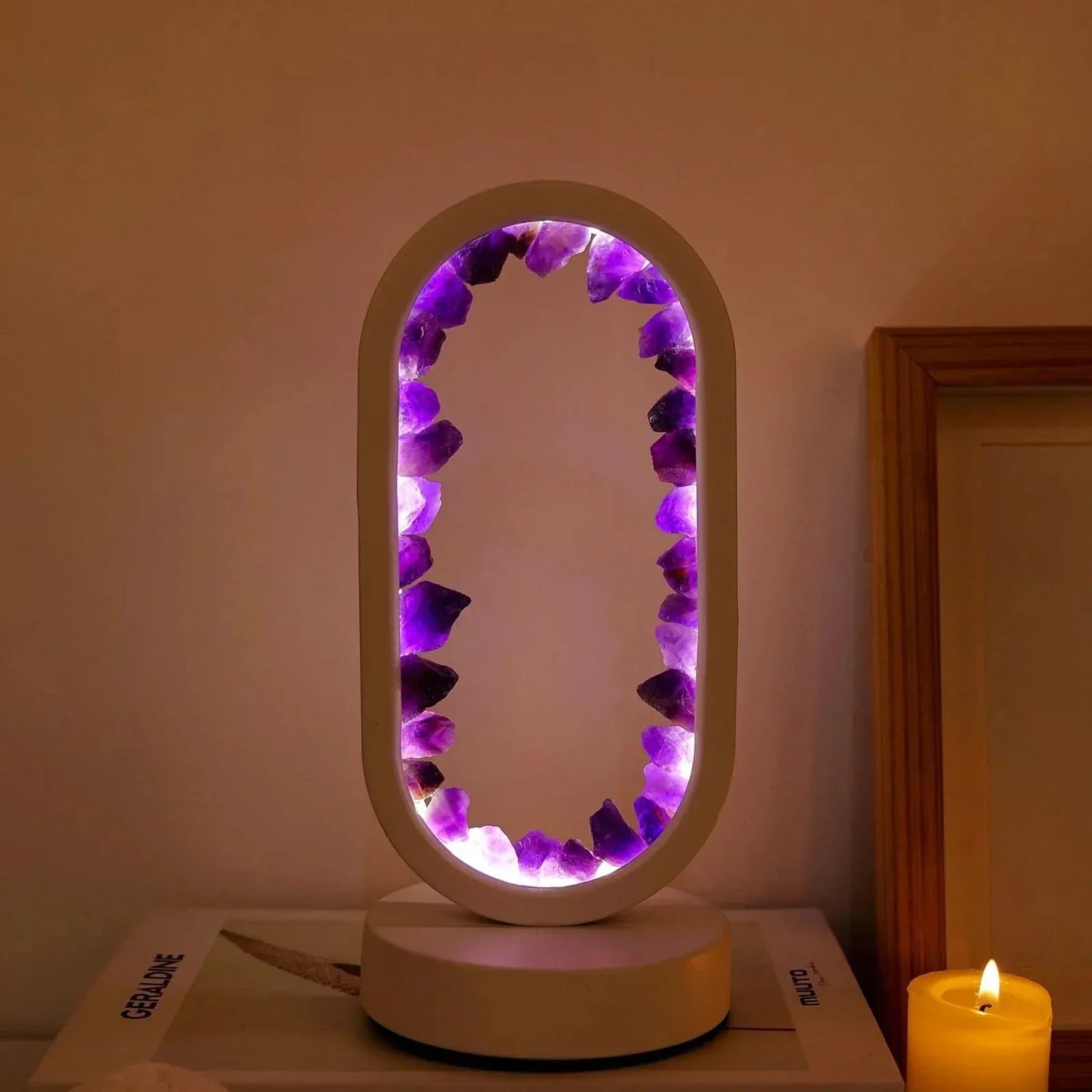 Calming Purple Gemstone Table Lamp