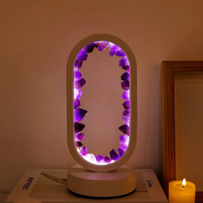 Purple Crystal Table Lamp