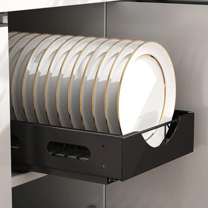 Space Saving Under Cabinet Dish Storage Rack