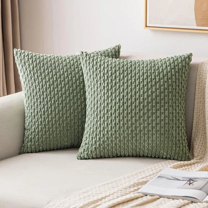 Cozy Striped Velvet Cushion in Modern Bohemian Style