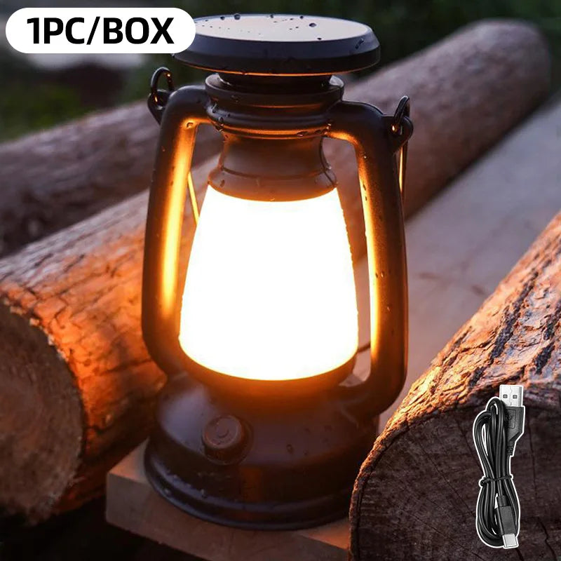 Vintage Style LED Lantern Table Light with Remote