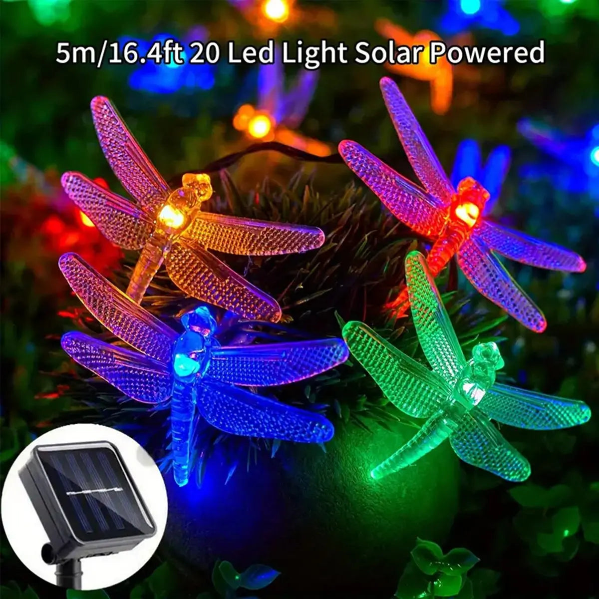 Colorful Outdoor Solar Fairy Lights 20 LEDs Waterproof