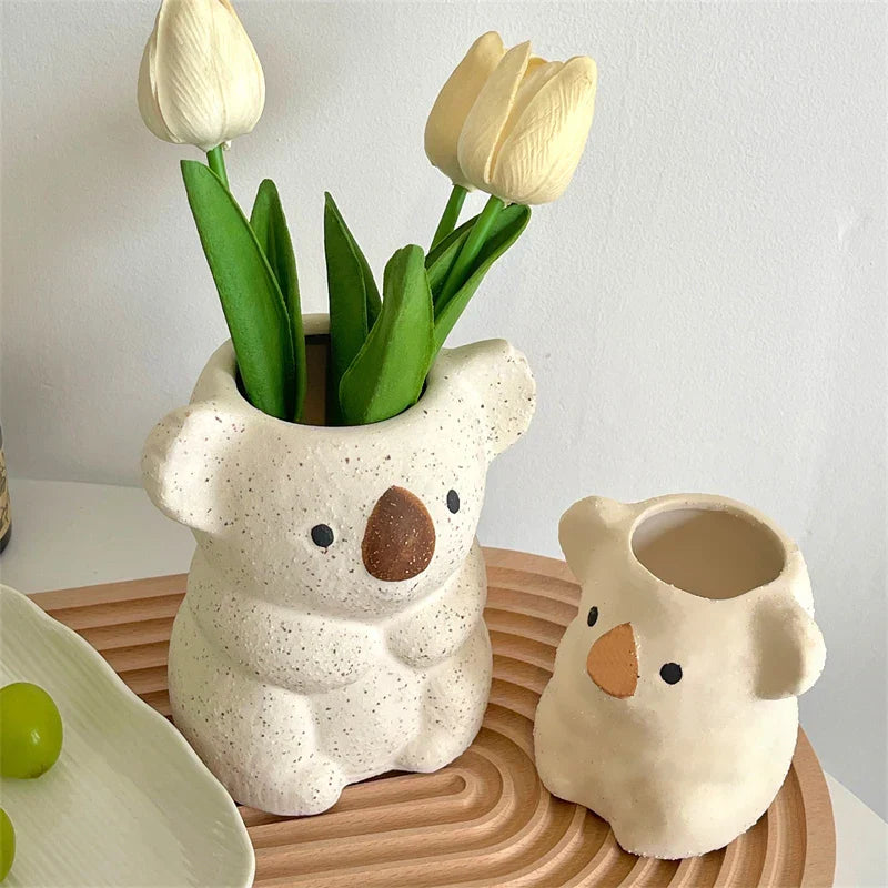Cute Koala Figurine Planter for Small Plants