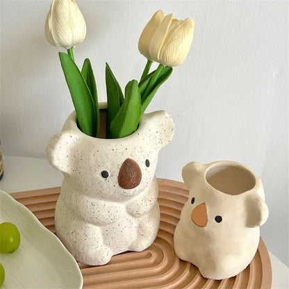 Cute Koala Figurine Planter for Small Plants