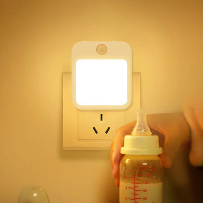 Compact Motion Sensor Night Lamp with Warm White Light