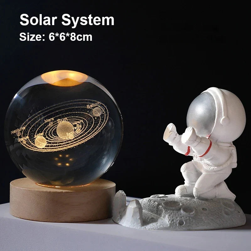 Colorful Galaxy Night Lamp | LED Crystal Ball with Starry Design