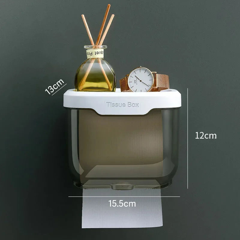 Stylish Wall Mount Toilet Paper Dispenser with Storage