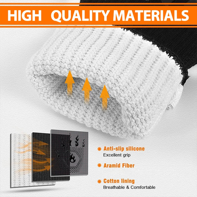 Heat Resistant BBQ Gloves Silicone Non Slip Grill Mitts