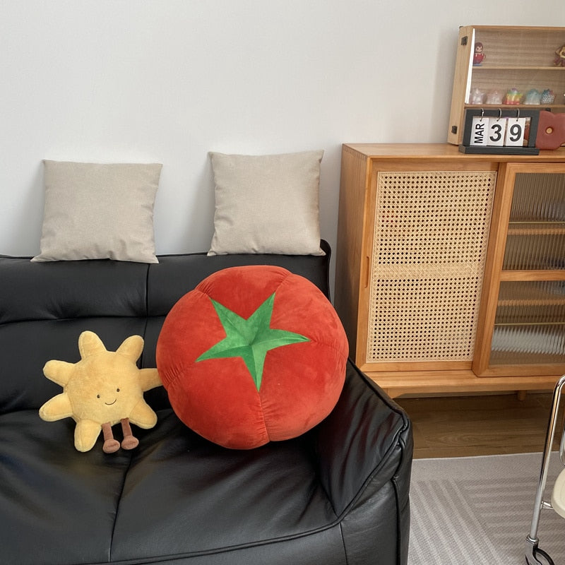 Soft Veggie Print Throw Pillows