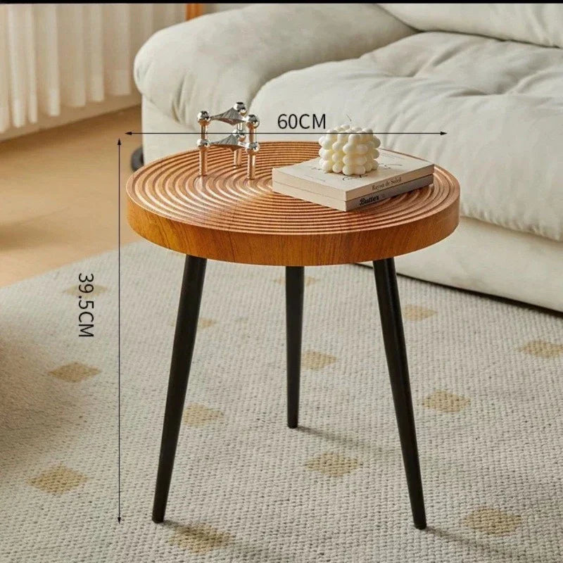 Round Wood Coffee Table Minimalist Living Room Furniture