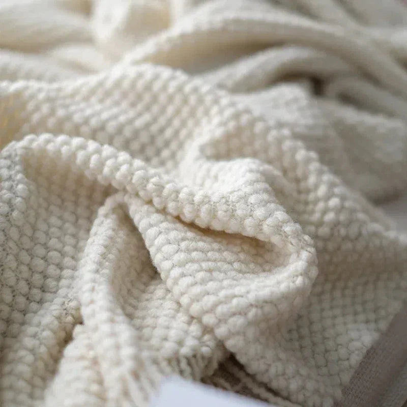 Soft Ivory Throw Blanket