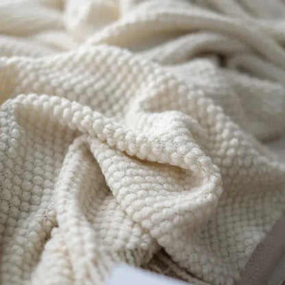 Soft Ivory Throw Blanket