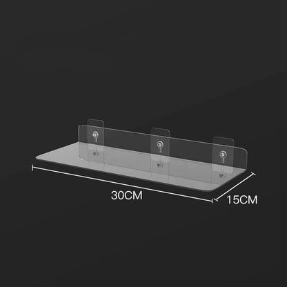 Clear Glass Wall Mount Shelf for Home Decor