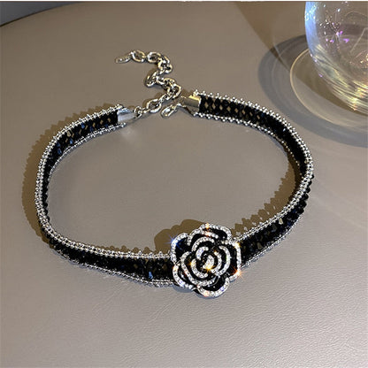 Dark Rose Crystal Pendant Necklace - Befez