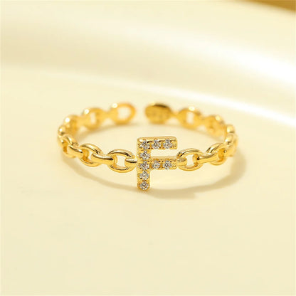 Delicate Diamond Initial Letter Ring
