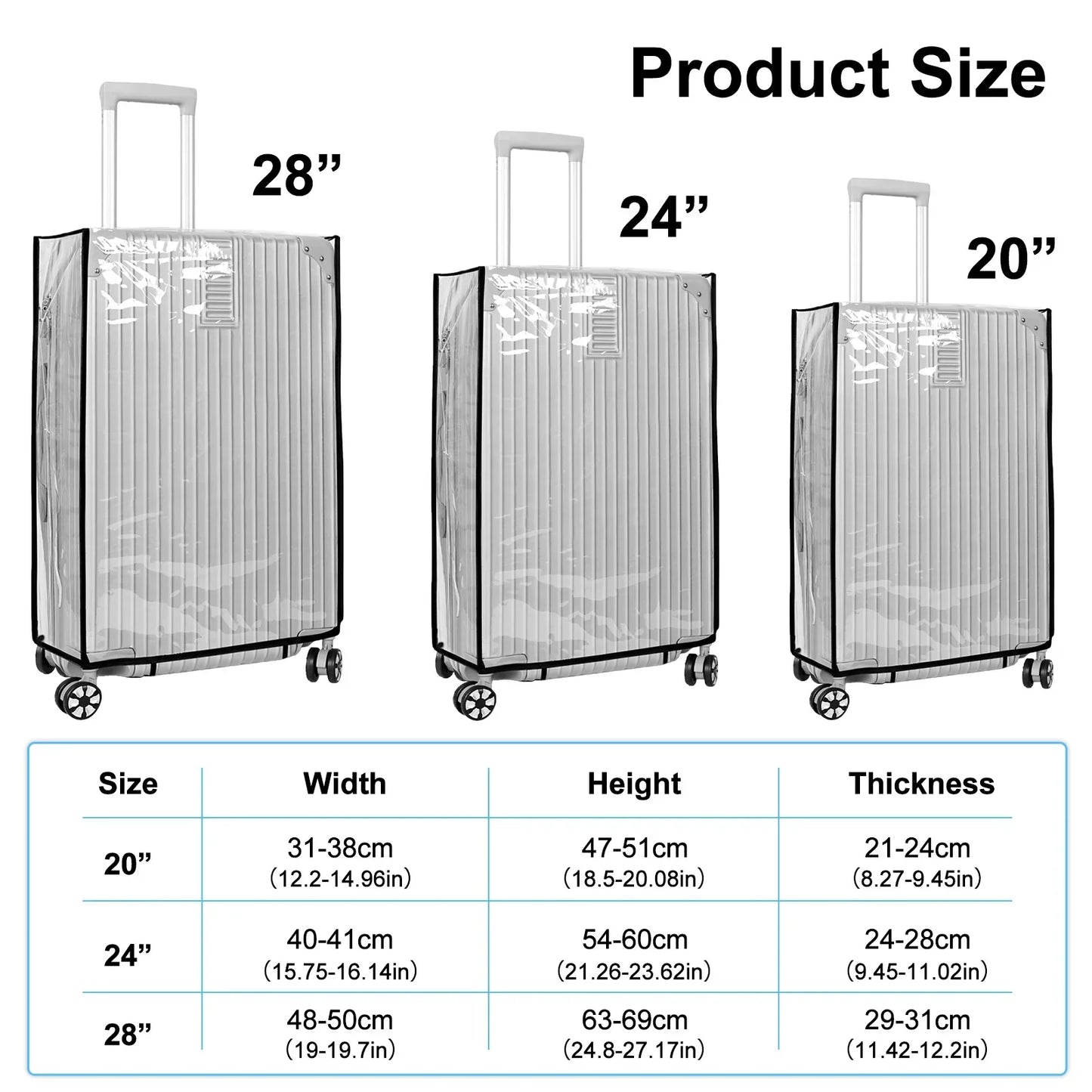 Clear Protective Travel Luggage Cover - Befez