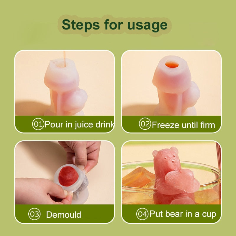 Cute Bear Shaped Ice Cube Tray
