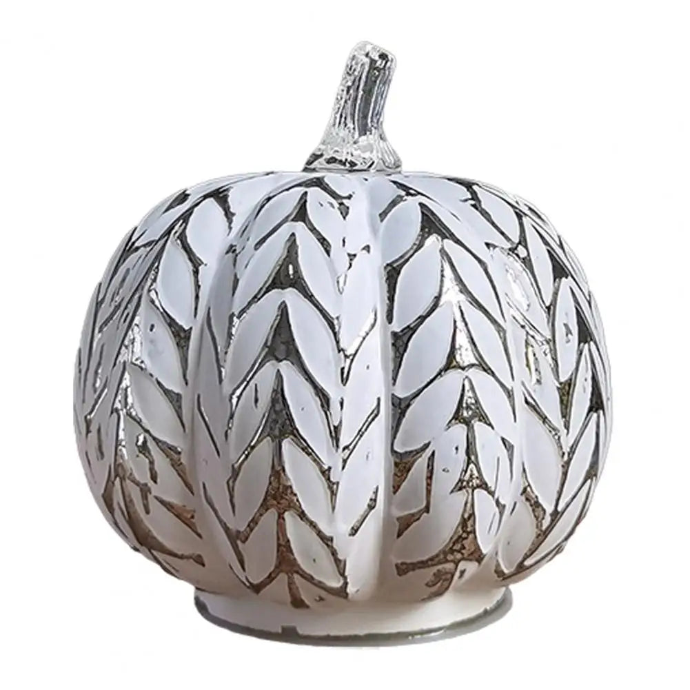 Warm Glass Pumpkin LED Decor for Fall & Halloween