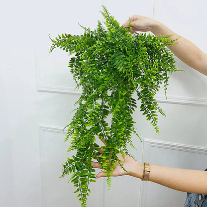 Realistic Hanging Boston Fern Plant Artificial Greenery