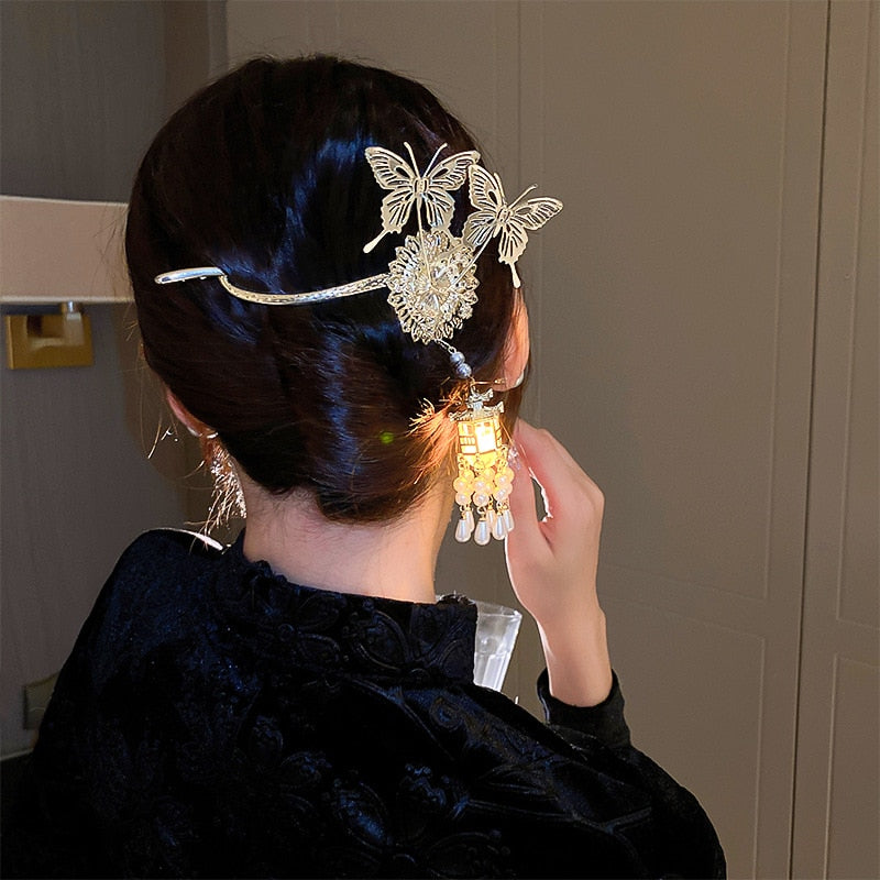 Shiny Fashionable Butterfly Hair Clip Lamp - Befez