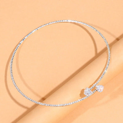 Shining Gemstone Choker Necklace Women's Fashion Jewelry