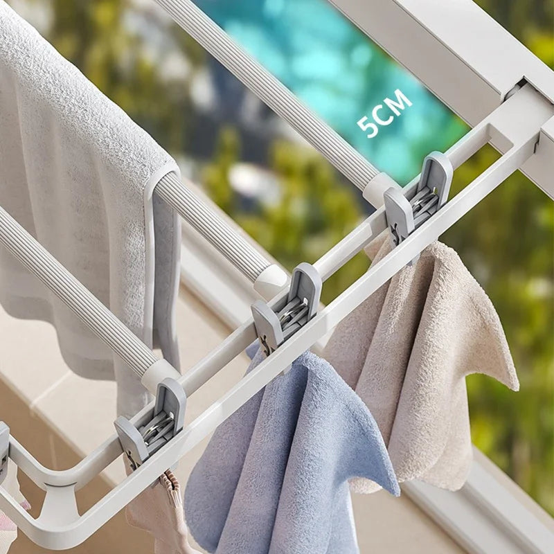 Compact Foldable Wall Mount Clothes Drying Rack