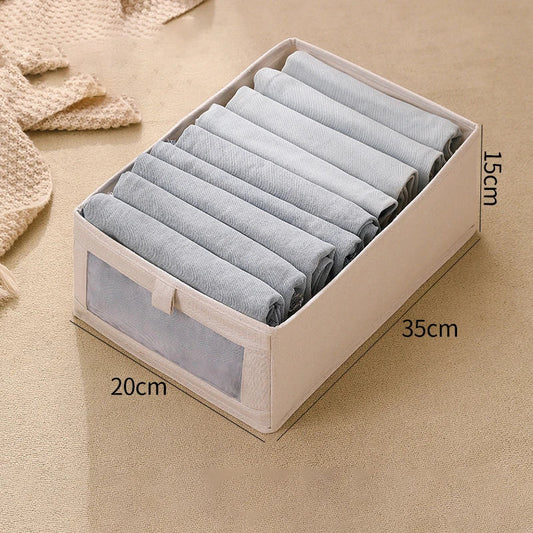 Collapsible Linen Dress Storage Box with Window - Befez