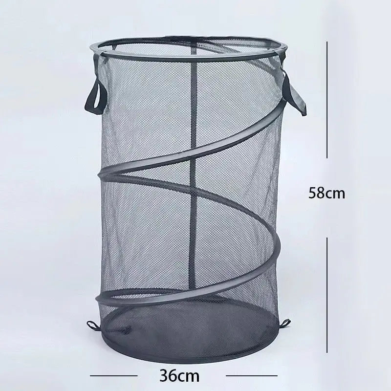 Portable Folding Laundry Hamper with Mesh Panel