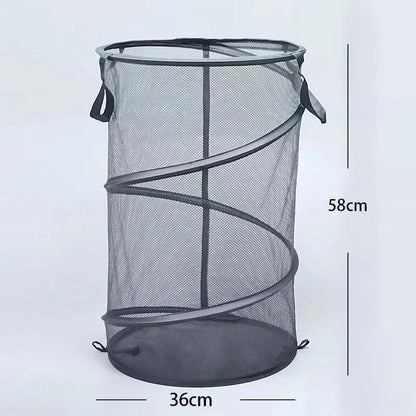 Portable Folding Laundry Hamper with Mesh Panel