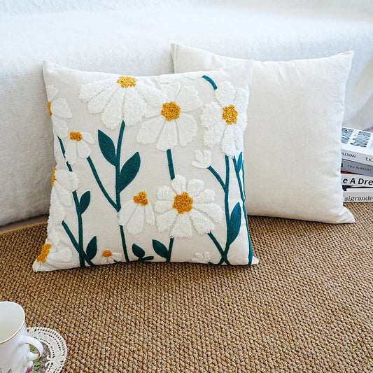 Soft Floral Sofa Cushion with Beautiful Embroidery - Befez