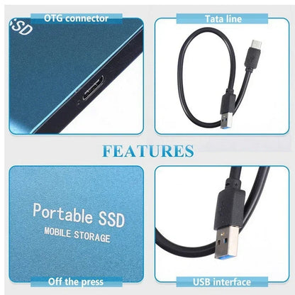 Fast Portable External SSD Drive Up to 1000MB/s