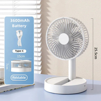 Compact USB Folding Fan with Timer and 4 Speeds