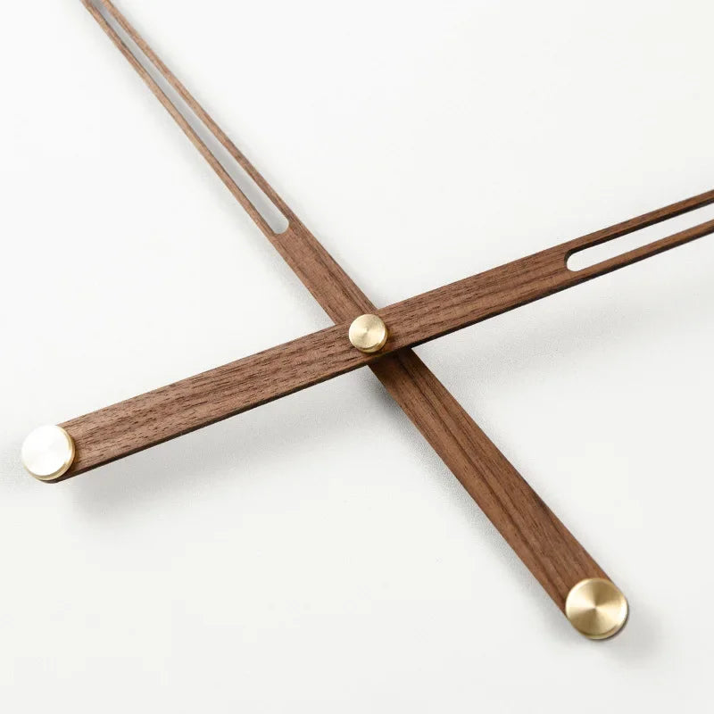 Big Wooden Wall Clock with Natural Walnut Finish