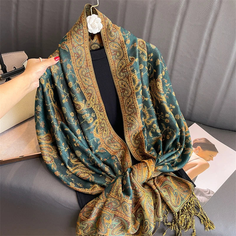 Soft Cashmere Women's Scarf Luxury Warm Print