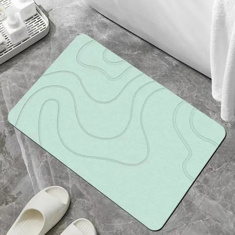 Absorbent Stone Effect Bath Mat Non Slip Quick Dry