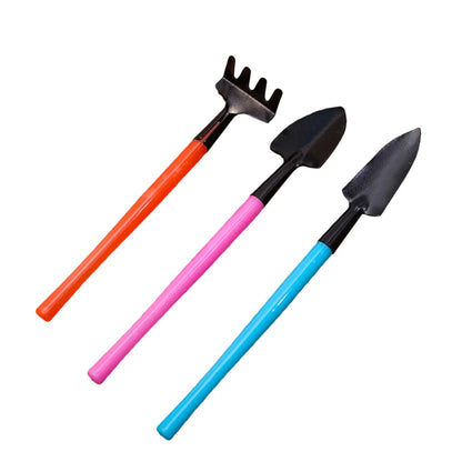Compact 3-Piece Plant Care Tool Set with Trowel, Rake & Shovel